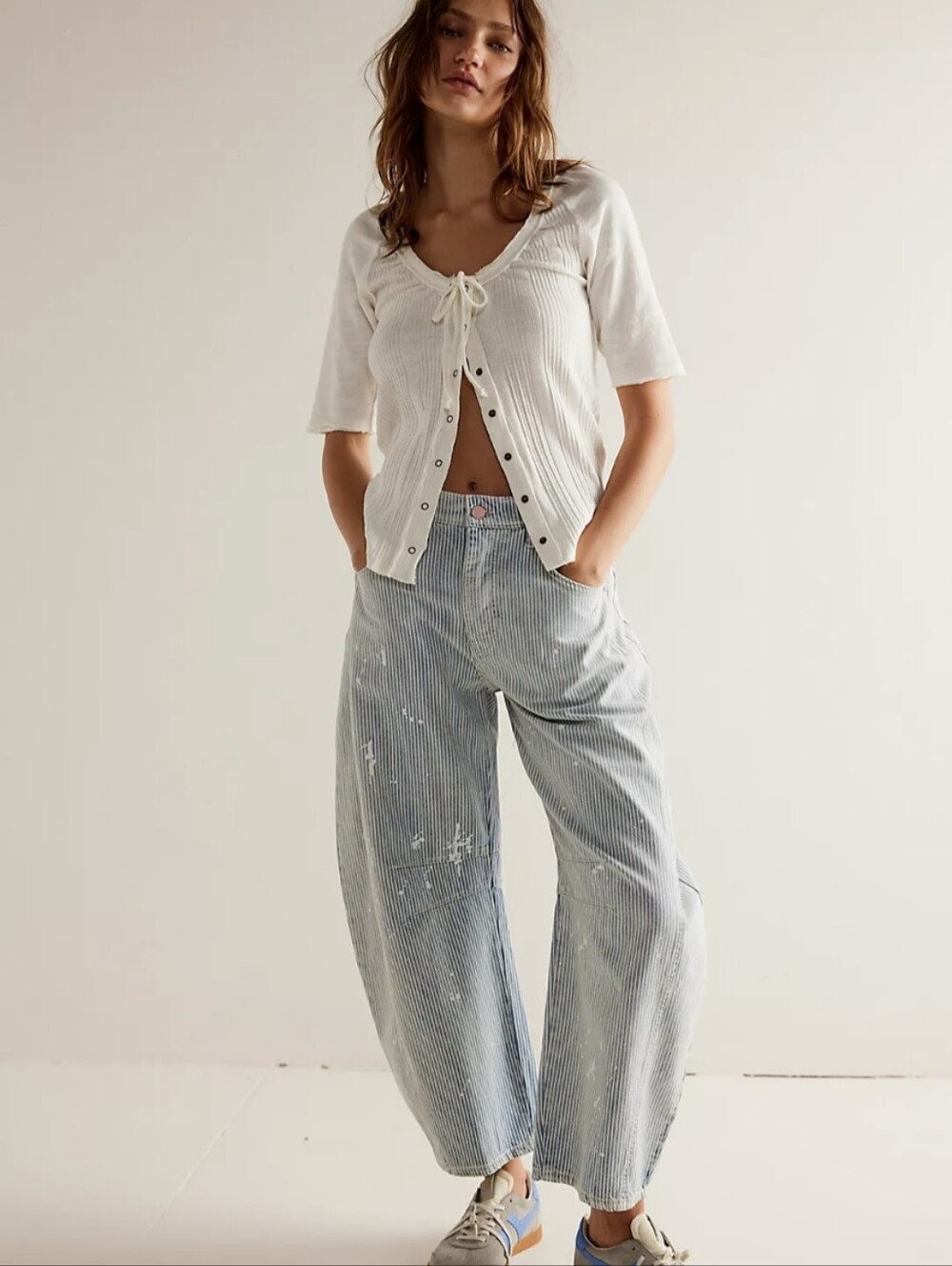 We The Free Good Luck Barrel Jeans Railroad Stripe 28
